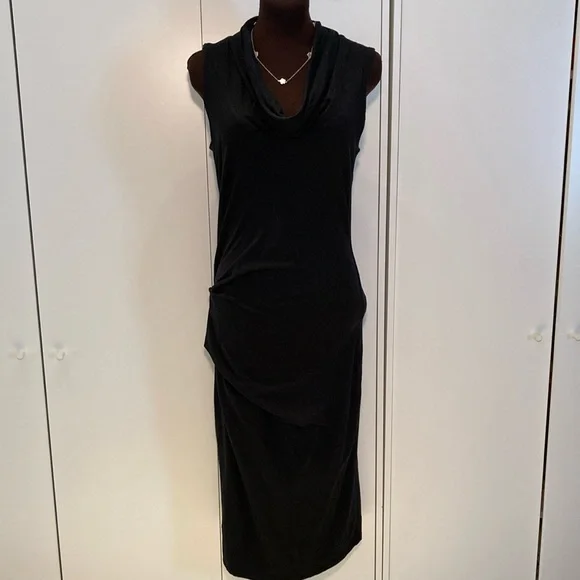 James Perse cowl sleeveless cinched maxi dress 4 black - Picture 1 of 16